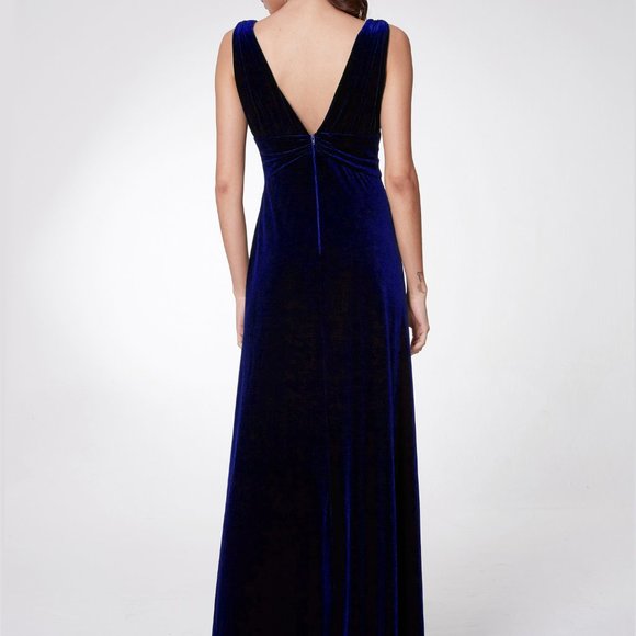 New Velvet Long Evening Prom Gala Maxi Dress. - Picture 3 of 12